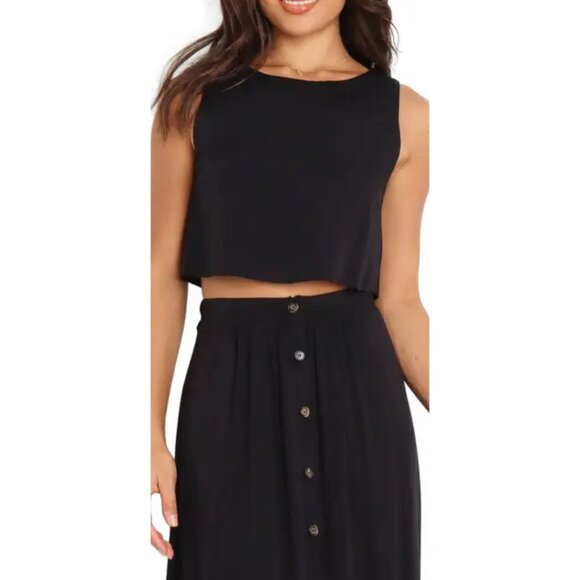 Petal & Pup Ava Button Front Midi Skirt & Sutton Sleeveless Crop Top Set Size 4 - Picture 3 of 10
